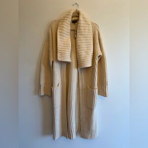 Express Cream Long Knit Cardigan